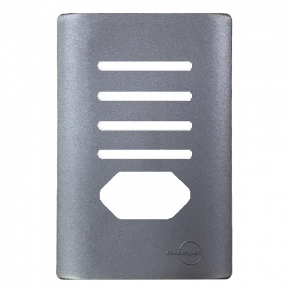 Placa 4 Interruptores + 1 Tomada (ESPECIAL) 4x2 com Suporte - Novara Preto Grafite Placa 4 Interruptores + 1 Tomada (ESPECIAL) 4x2 com Suporte - Novara Preto Grafite